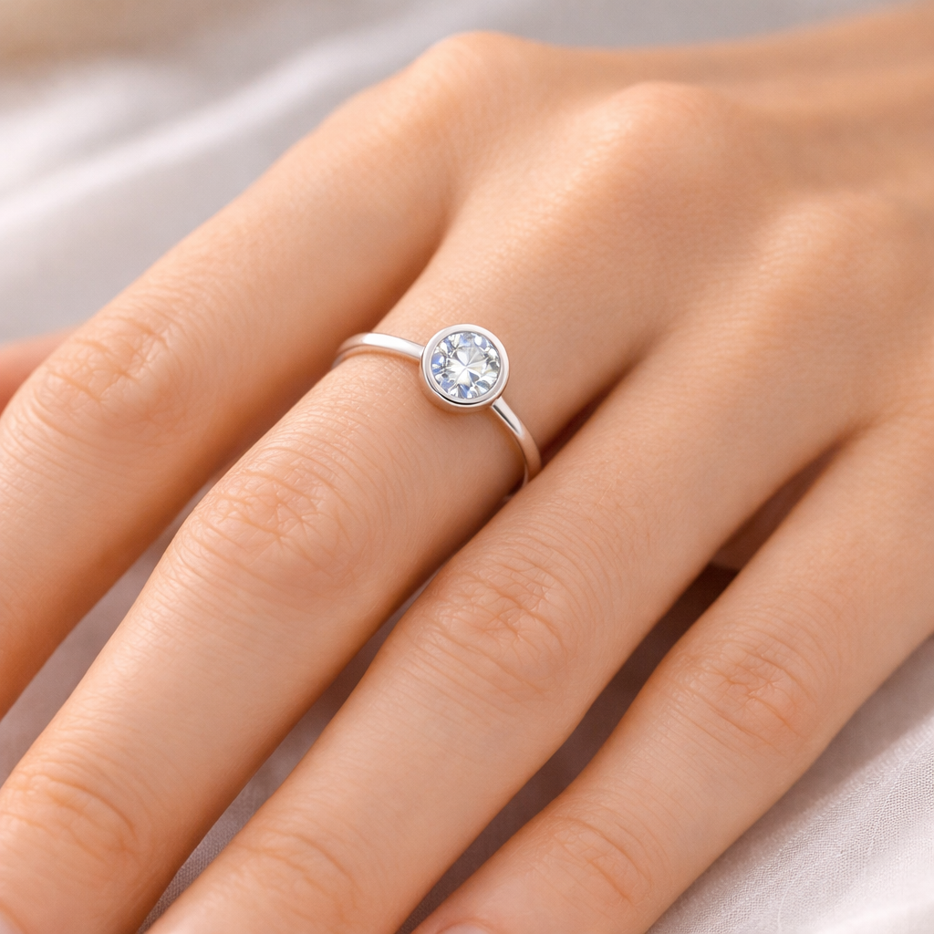 (54491) Bague en argent 925/000 avec zircon cubique