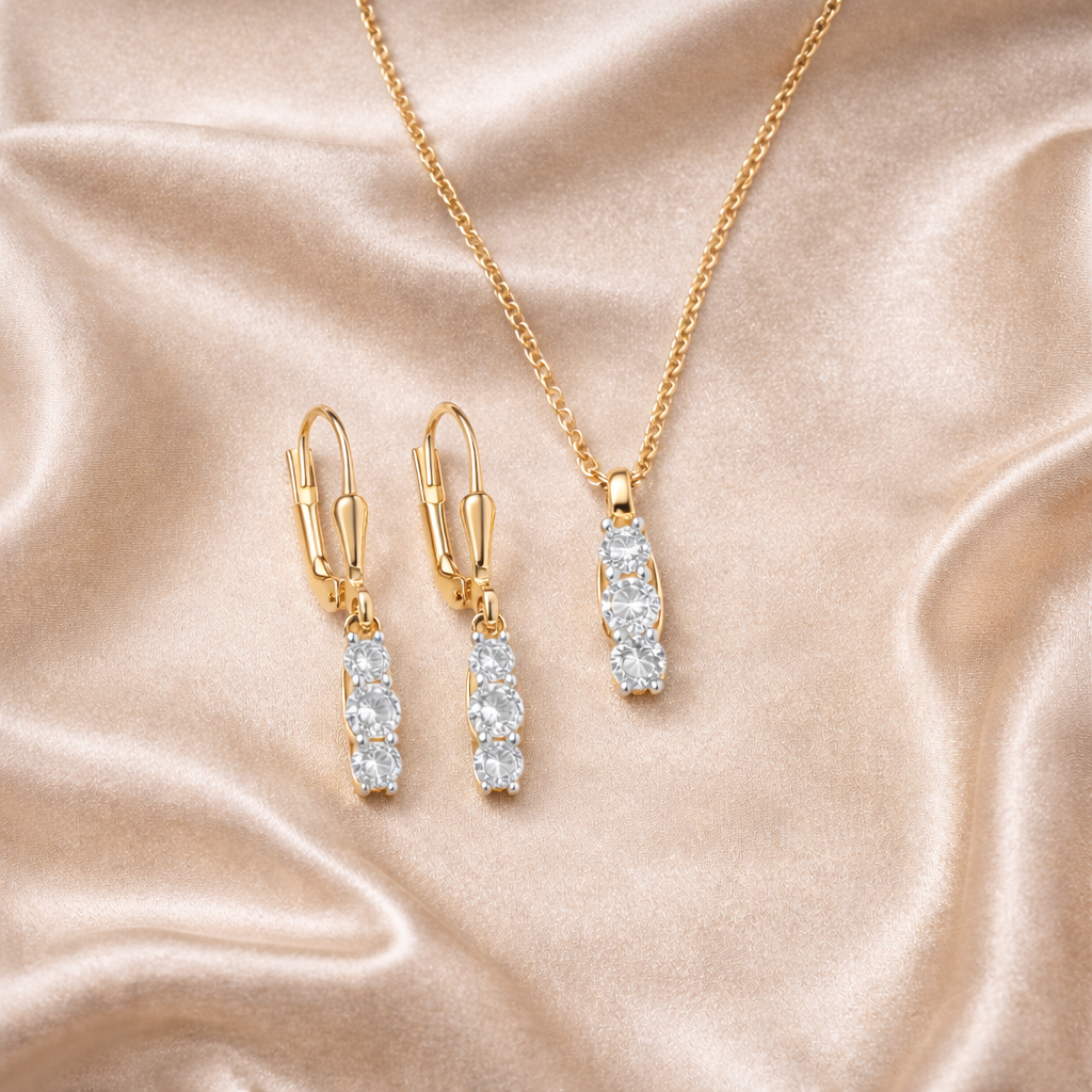 (54213/54217) Set Valentina Zilver 925/000 goud verguld ok