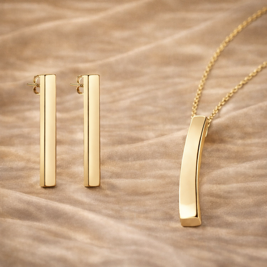 (4183/8376) Ensemble Rosalina en argent sterling 925/000 plaqué or ok