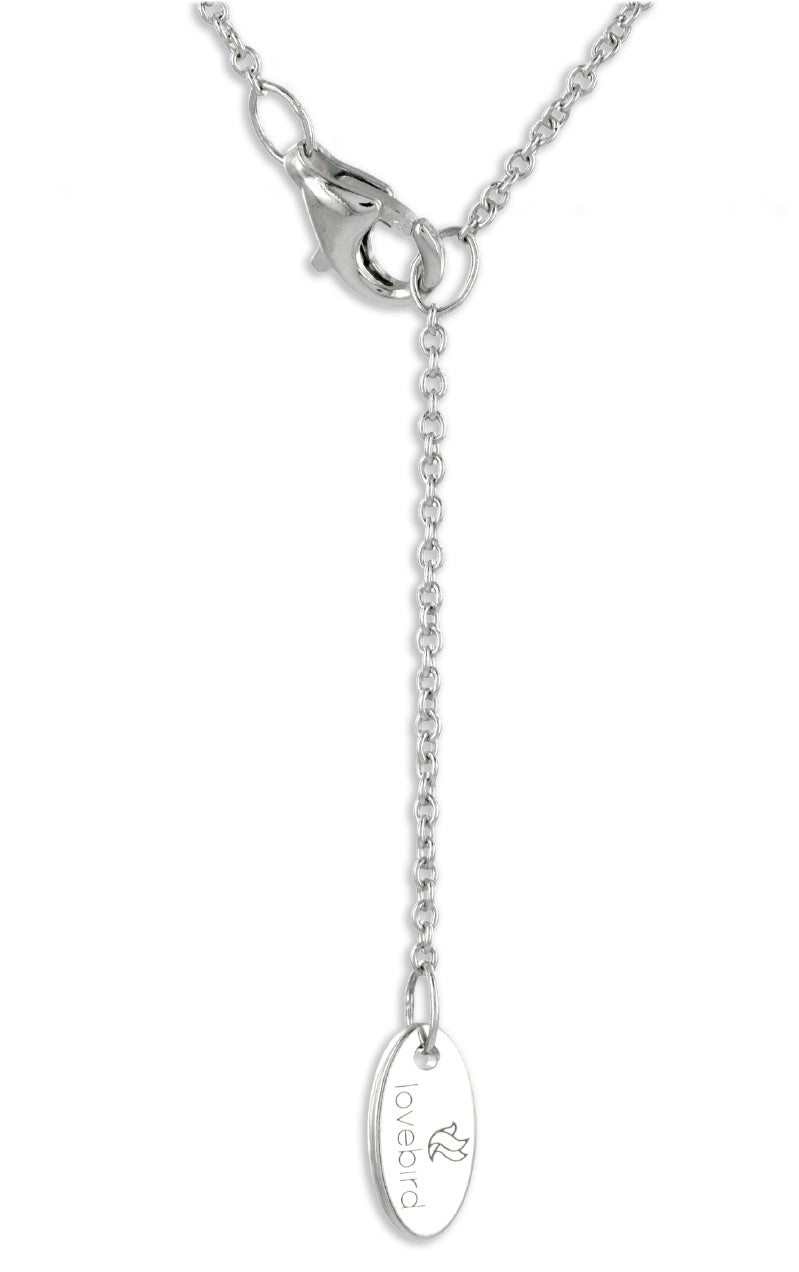 (LB067) Halsketting met Zirkonia 101 Facetten 8 mm Sterling Zilver 925/000