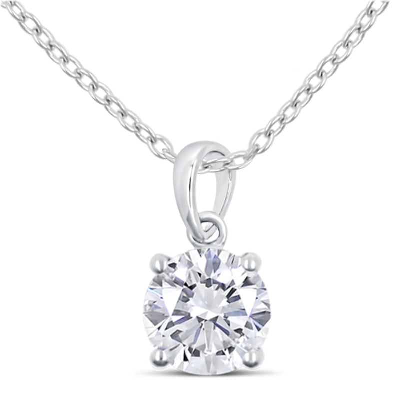 (LB067) Halsketting met Zirkonia 101 Facetten 8 mm Sterling Zilver 925/000