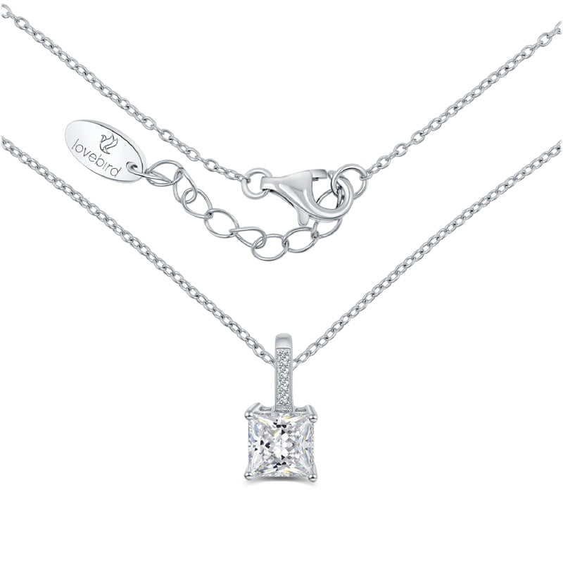 Collier avec pendentif en argent sterling 925/000 avec zircone 